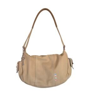 Vintage Fossil Y2K Shoulder Bag Purse Canvas Leather Pockets Lined‎ CLEAN